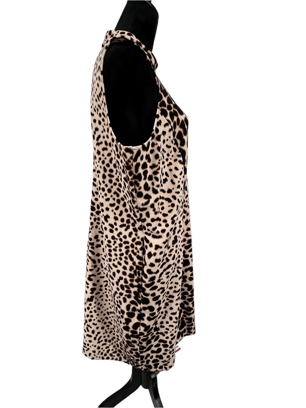 Apt. 9 Two-Tone Leopard Print Sleeveless Mini Dress in Tan/Black sz XL - Picture 6 of 13